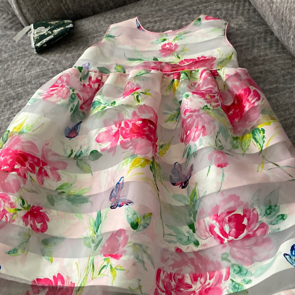Floral dress with butterflies and size 4T and mini dress cover